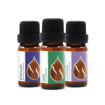Abbildung von 3er Set &quot;Lebensfreude&quot; Ätherische BIO Öle Rosmarin + Salbei Lavendel 100% Naturrein Unverdünnt zertifiziert Spitzenqualität aus Familienbetrieb Ohne Gentechnik Vegan (3 x 10ml)