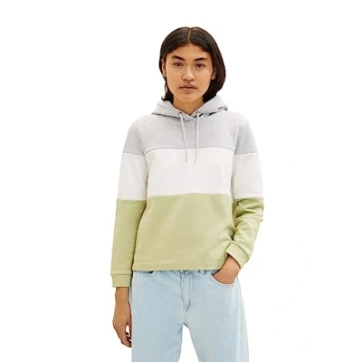 Abbildung von TOM TAILOR Denim Damen 1039807 Colorblock Hoodie, 32256 dusty pear Green, XXL