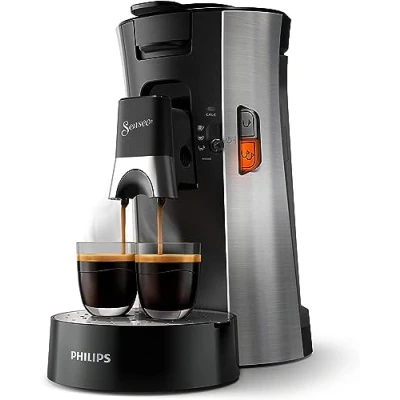 Abbildung von PHILIPS Senseo Select Kaffeepadmaschine Kaffeestärkewahl Plus, Memo Funktion, Crema Plus Technologie, 0,9L Wassertank, Zwei Tassen Höhenverstellbarer Auslauf, Umweltfreundlich (CSA250/10)