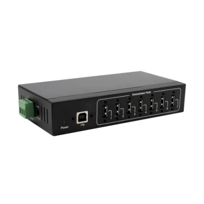 Abbildung von EX 11217HMVS 7 Port USB 2.0 Metall HUB Netzteil DIN Rail Kit Genesys Chipset