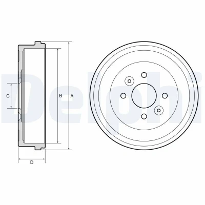 Abbildung von DELPHI BF658 Bremstrommel ohne ABS Sensorring 260mm