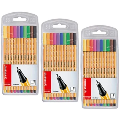 Abbildung von Fineliner STABILO point 88 3x 10er Pack Standardfarben