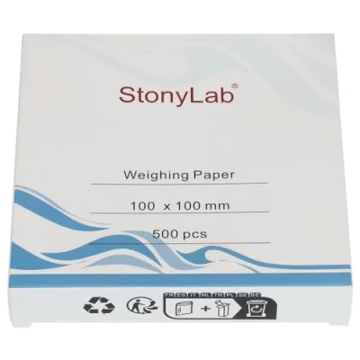 Abbildung von stonylab Wiegepapier, 100 x mm Stickstofffreie Probe Wägepapier Waage Papier Analysenwaage für Laborforschung, 500er Pack