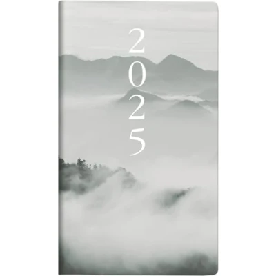 Abbildung von rido/idé Taschenkalender Modell TM 15 (2025) „Cloudy Mountains“, 1 Seite = Woche, A6, 112 Seiten, Grafik Einband, grau