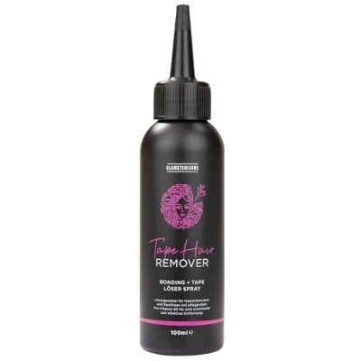 Abbildung von GlamXtensions Bondinglöser und Tape in Lösemittel Spray für Hair Extensions, Perücke, Haarteil Haarverlängerung. Remover Bonding Tapeband Entferner Lösungsmittel 100ml Made Germany