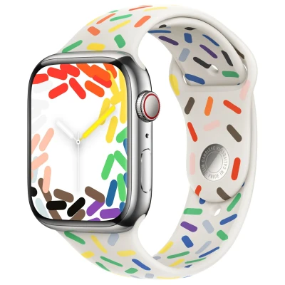 Abbildung von Apple Watch Armband Original Silikon und TPU (weich) Bunt Geeignet für Series 1 9 / SE Ultra (2)