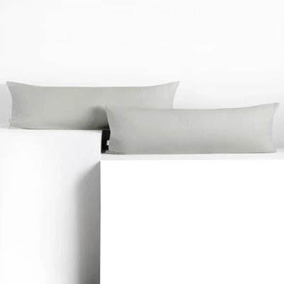 Abbildung von DecoKing 2 Kissenbezüge 40x145 cm Jersey Baumwolle Reißverschluss Silber Amber