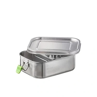 Abbildung von APS Hochwertige langlebige Edelstahl Lunchbox/Brotdose 1.100 ml inkl. Trennwand/auslaufsichere Frischhaltedose/Bento Box für Kinder, Freizeit &amp; Erwachsene/mittlere Vesperbox