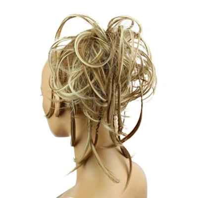 Abbildung von CAISHA XXL Haarteil Haargummi Daisy Dutt Hochsteckfrisuren Mit Geflochtenen Zöpfen Gewellt Kunstfaser Hitzebeständig DM17cm Hellbraun Blond Mix G21D