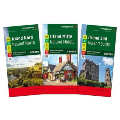 Abbildung von Irland, Straßen und Freizeitkarten Set 1:150.000, freytag &amp; berndt: 3 Blätter in Kunststoff Hülle (freytag berndt Auto + Freizeitkarten)