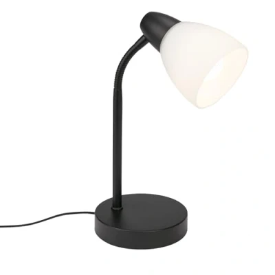 Abbildung von BRILONER Leuchten Tischleuchte, Tischlampe inkl. Kabelschalter, 1x E14, max. 25 Watt, Weiß Schwarz, 185x300mm (DxH)