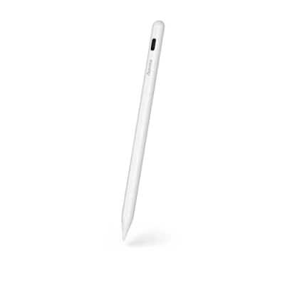 Abbildung von Hama Tabletstift für iPad (hochpräziser Stift mit Neigungsfunktion, aufladbar, Touchpen 12 h Akku, unterstützt Scribble Funktion ab iPadOS 14, zum Malen, Schreiben, Skizzieren) weiß