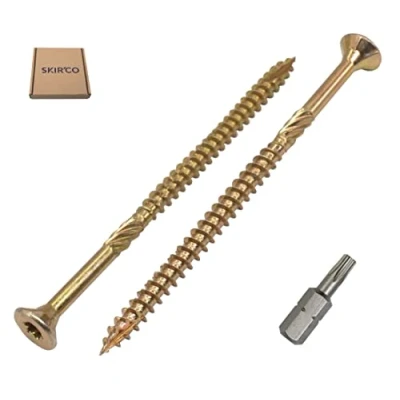 Abbildung von SKIR&#039;CO (20 Stück) Universal Verzinkter Stahl 5,0 x 100 mm Gelb Holzschrauben Senkkopf Torx Kopf Typ 17 Spanplattenschrauben (20, mm)