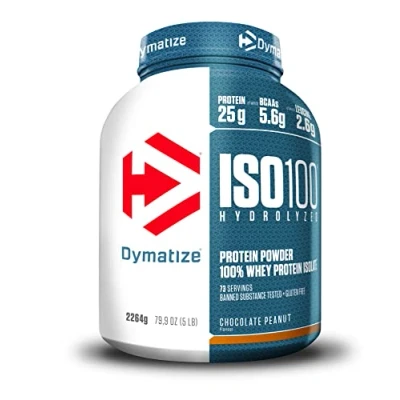 Abbildung von Dymatize ISO 100 Hydrolyzed Chocolate Peanut 2264g Whey Protein Hydrolysat + Isolat Pulver
