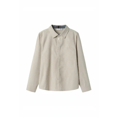 Abbildung von NAME IT Jungen NKMNEWSA LS Shirt NOOS Hemd, Pure Cashmere, 98 cm