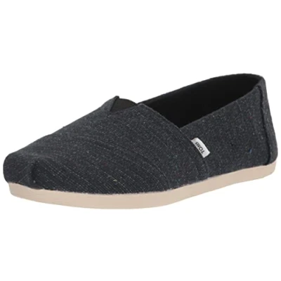 Abbildung von TOMS Damen Alpargata Flacher Slipper, Black Speckled, 37 EU