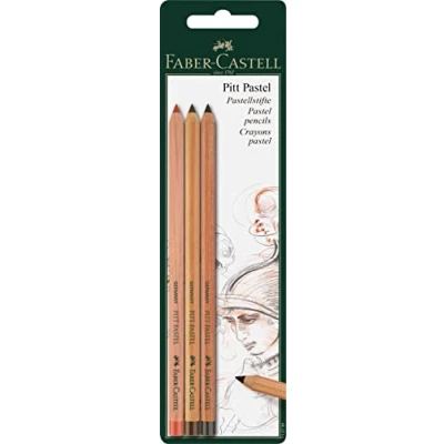 Abbildung von FABER CASTELL 112797 Farbstifte PITT PASTELL, 3er Packung, Inhalt: sepia hell, dunkel und rötel