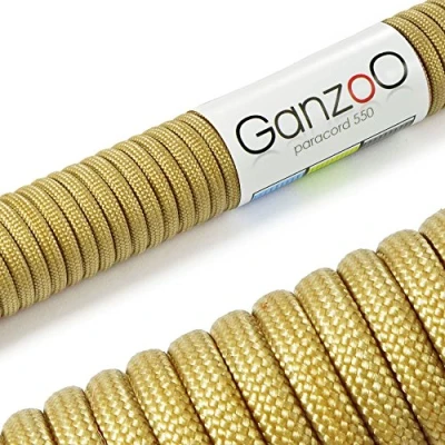 Abbildung von Ganzoo Paracord 550 Seil Khaki 4mm Schnur Typ 3, Nylon &amp; Polyester, ideal für Basteln von Hundeleine Halsband Armband/Camping Survival und Outdoor 30 Meter Allzweckseil 7 Innenstränge