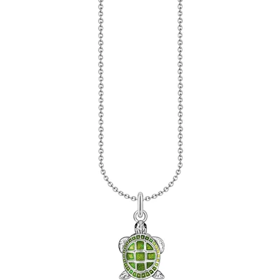 Abbildung von Thomas Sabo Kette mit grünem Schildkröten Anhänger 925 Sterlingsilber KE2216 007 6