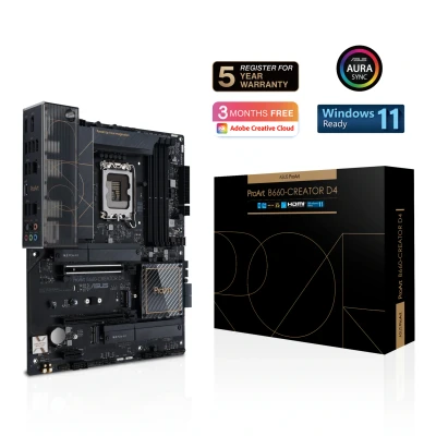 Abbildung von ASUS ProArt B660 CREATOR D4 Mainboard Sockel Intel LGA 1700 (Intel B660, ATX, DDR4 Speicher, PCIe 5.0, 2x M.2, USB C DisplayPort)