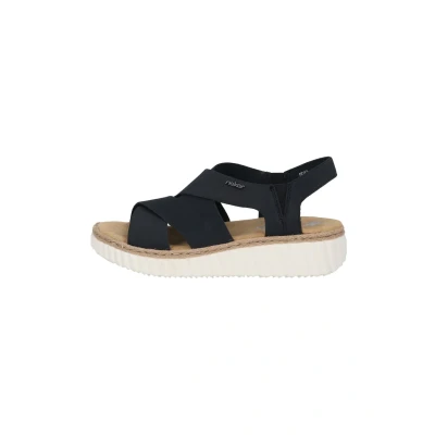 Abbildung von Rieker Damen Pantoletten 69264, Frauen Slipper,schluepfschuhe,Slip ons,Backless Slipper,Mules,Gartenschuhe,Sommerschuhe,blau (14),42 EU / 8 UK