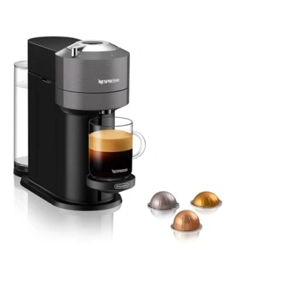Abbildung von Nespresso De&#039;Longhi ENV 120.GY Vertuo Next Kaffeekapselmaschine, 1500W , 1.1 L, 42.9 x 14.2 31.9 cm, grau