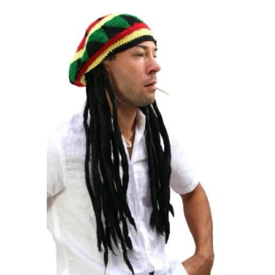 Abbildung von WIG ME UP rasta2 P103 Strickmütze mit Dreadlocks Rastas Reggae Ska Jamaika Look Rastafari