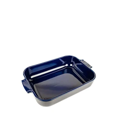 Abbildung von PEUGEOT Rechteckige Auflaufform aus Keramik 36 cm x 23,6 7,5 Fassungsvermögen: 3,8 L 10 Jahre Garantie Tiefblau