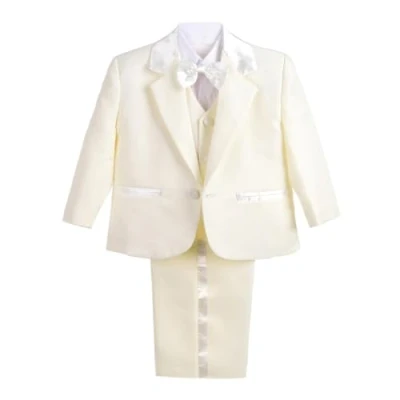 Abbildung von Lito Angels Baby Anzug Jungen Hochzeit, 5 Teiliges Set (Sakko, Weste, Hemd, Hose &amp; Krawatte), Elfenbein, Größe 9 12 Monate 80 (Tag Nummer 12M)