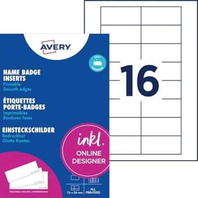 Abbildung von 10 Druckbogen 7434 für Namensschild polar® 35
