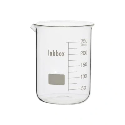 Abbildung von Labor Becherglass niedrige Form mit Auguss. Borosilikat (Boro 3.3). Messbecher (500ml, 1)