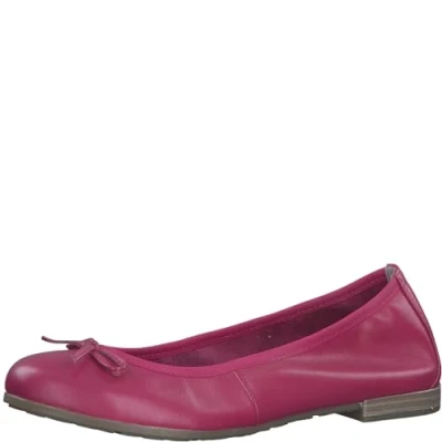 Abbildung von MARCO TOZZI Damen Ballerinas aus Leder mit Schleife, Rosa (Pink), 37 EU