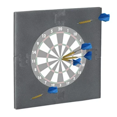 Abbildung von Relaxdays Dartscheibe Schutzring &quot;R6&quot;, Wandschutz für 45 cm Dartboard, EVA, Dart Auffangring HBT: 71x71x3 cm, grau