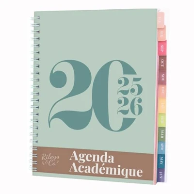Abbildung von Rileys &amp; Co Kalender 2024 2025 A5 Schülerkalender Schulplaner Studienplaner Semesterplaner Perfekt für Schüler, Studenten, Berufstätige Grün (20 x 15 cm) auf Französisch