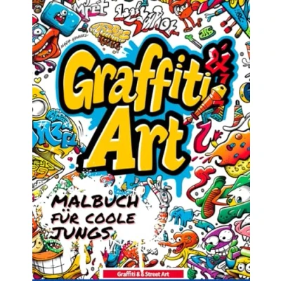 Abbildung von Graffiti &amp; Street Art Malbuch für Jungs Mädchen ab 10 Jahren: 50 coole Motive (Astronaut, Skateboard, Hip Hop): Einfach Ausmalen Entspannen Das ... Kinder, Teenager Erwachsene Malen