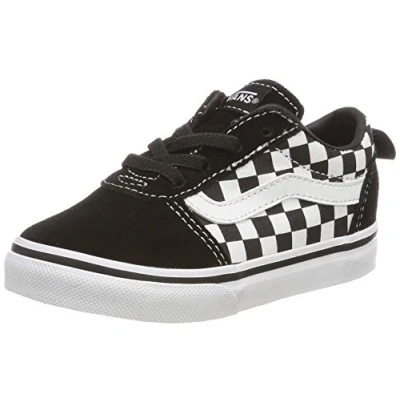 Abbildung von Vans Unisex Kinder Ward Slip on Canvas Sneaker, Schwarz Checkers Black True White Pvc, 24 EU