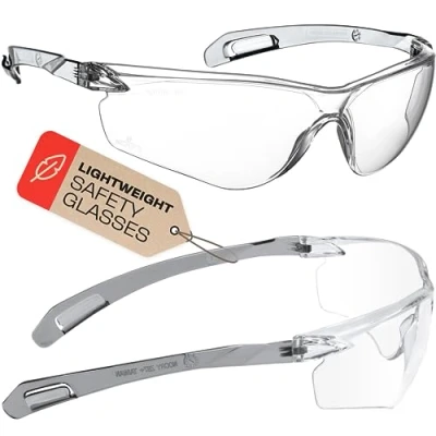 Abbildung von NoCry Schutzbrille nach ANSI Z87.1 Sicherheitsstandard transparente, kratzfeste Antibeschlag Gläser, Sicherheitsbrille für Innen und Außenbereich, Bequemer Augenschutz