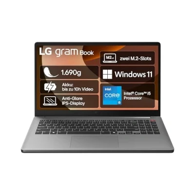 Abbildung von LG Notebook »gram Book«, 39,6 cm, / 15,6 Zoll, Intel, Core i5, Iris Xe Graphics, 512 GB SSD