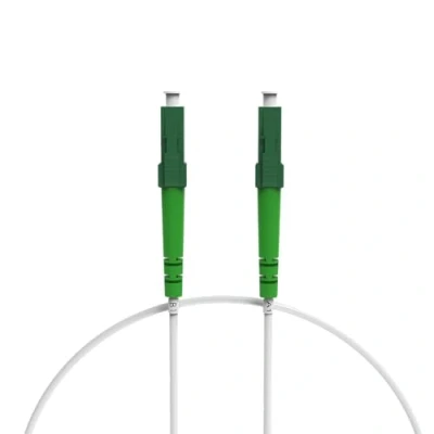 Abbildung von nexinex OS2 weißes Glasfaserkabel LC/APC auf (0,5m) Patchkabel Simplex Singlemode FTTH Glasfaser LWL Lichtwellenleiter Kabel LC/LC