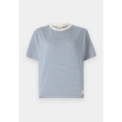 Abbildung von TOM Tailor Denim BOXY TEE Tshirt print, Damen, Größe: XS, Small dusty blue/white