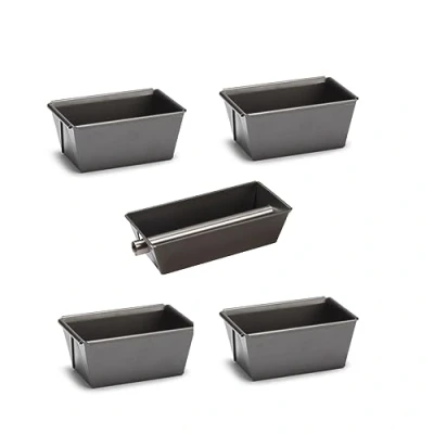 Abbildung von patisse 72915 Kreatives Backformen Set, 5 teiliges Set mit 1 Einsatzform 15cm und 4 Mini Kuchenformen 9cm Profi beschichteter Stahl, anthrazitgrau