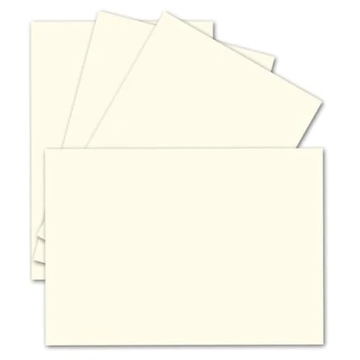 Abbildung von 100 Einzel karten DIN A6 10,5 x 14,8 cm 240 g/m² Vanille/Creme gerippt Tonkarton Bastelpapier Bastelkarton Bastel blanko Postkarten