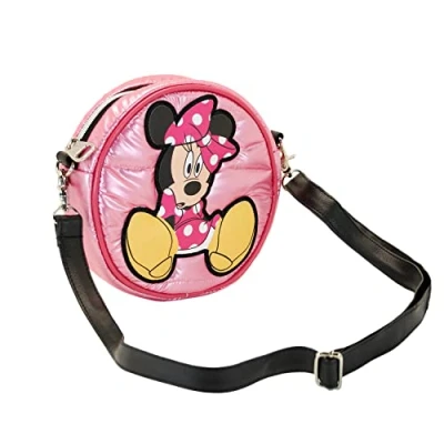 Abbildung von Minnie Maus Shoes Padding Runde Schultertasche, Rosa
