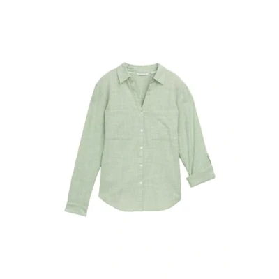 Abbildung von TOM Tailor SLUB Structure Hemdbluse, Damen, Größe: 42, True green