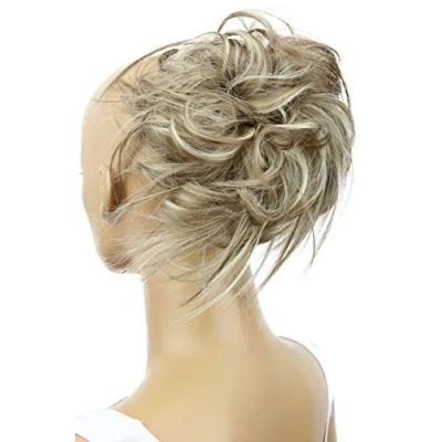 Abbildung von CAISHA Jumbo Haarteil Haargummi Dutt Flora Hochsteckfrisuren Brautfrisuren Natürlich Gewellt Unordentlich DM17cm Dunkelblond Mix G25F
