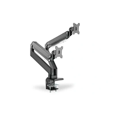 Abbildung von DIGITUS Monitorhalterung Klemme &amp; Gasdruckfeder 2 Bildschirme Bis zu 35 Zoll 2x 15 kg VESA 75 100 Schwarz