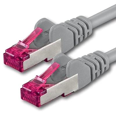 Abbildung von 1aTTack.de 15m grau 1 Stück Netzwerkkabel Cat6a (10Gb/s) S FTP CAT 6a Lankabel GHMT zertifiziert PIMF 500 MHz Cat5 Cat5e Cat6 Cat7 für Switch, Router, Modem, Internet