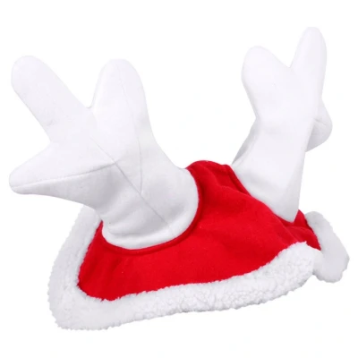 Abbildung von QHP Fliegenhaube Weihnachten Rentier Horn Rot/Weiß