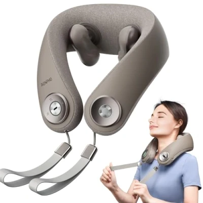 Abbildung von RENPHO Nackenmassagegerät mit Hitze, drahtloser Nackenmassagegerät,6D Kneten Nackenmassagegerät,tragbarer Massager Hals für Reisen,Geschenke Frauen und Männer