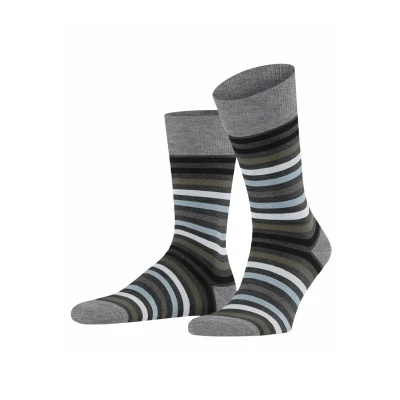 Abbildung von Falke Tinted Stripe WARM Socken, Herren, Größe: 43 46, Asphalt mel